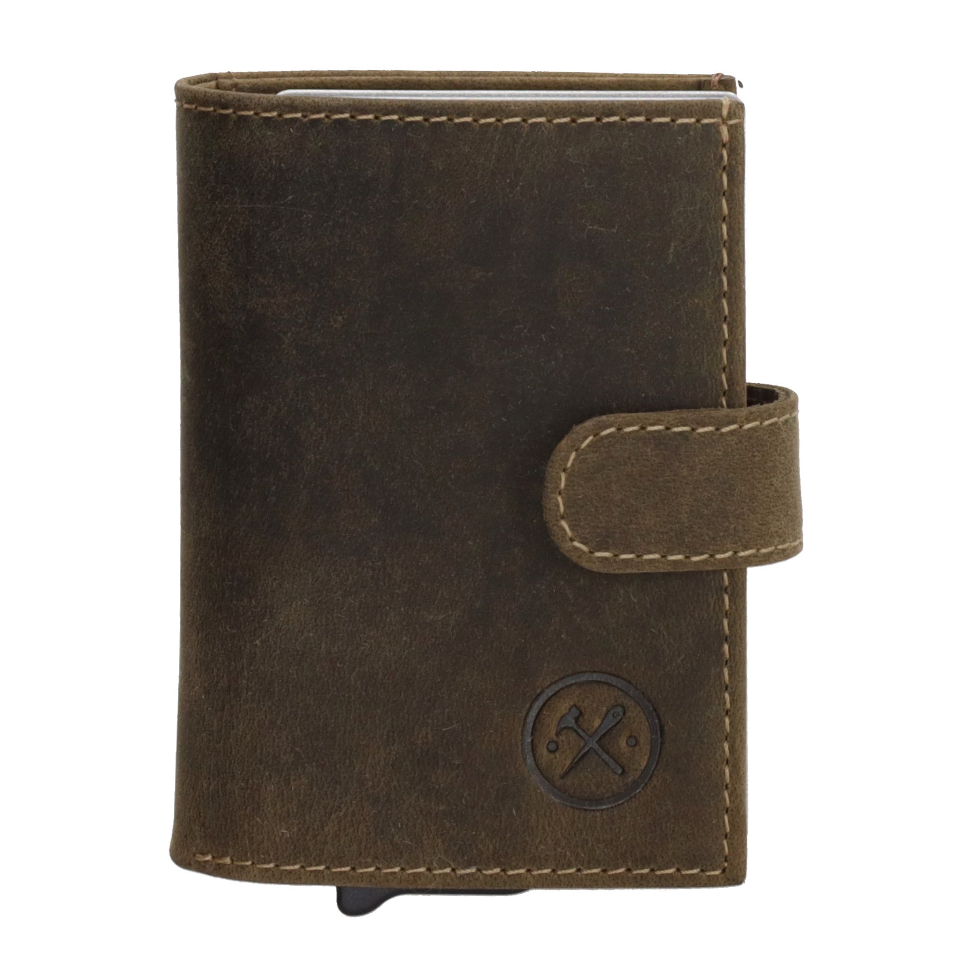 Hide & Stitches Idaho Safety Wallet Olijfgroen