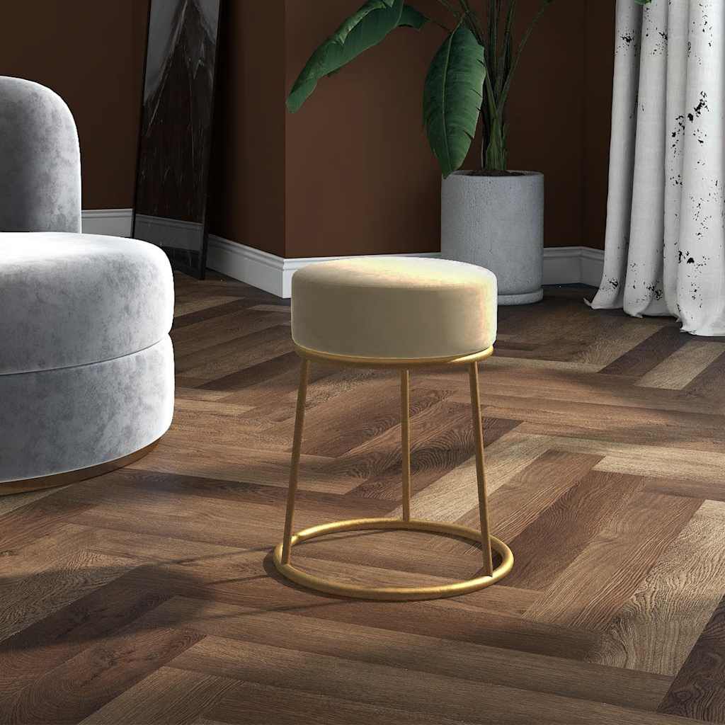 vidaXL Ronde kruk donkergrijs bekleed met fluweel