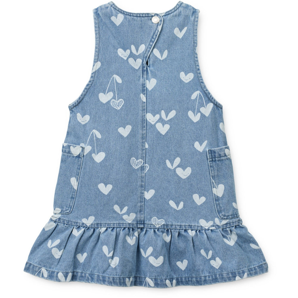 Køb LIEWOOD Sweethearts / Light Blue Denim Angelica Printed Denim Flæse Kjole