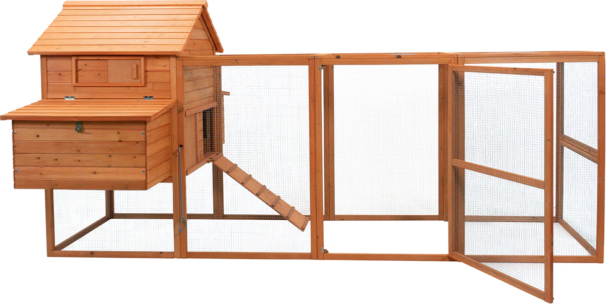 MyAnimal Hühnerstall XXL für 8 Hühner MH-22, Hühnerhaus mit zwei Nistkästen, Auslauf, zwei Ebenen (Braun 2.0)