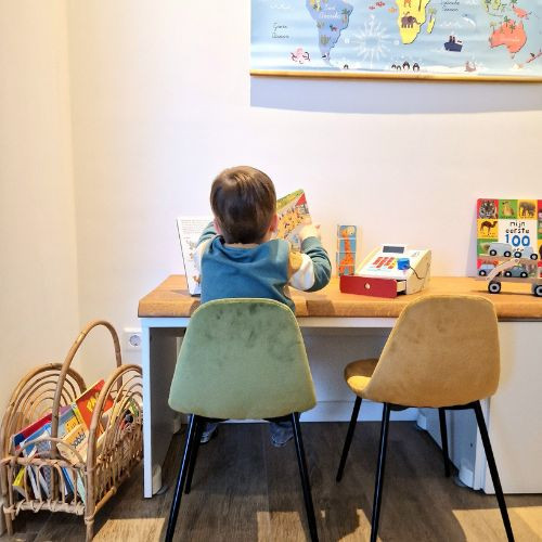Kids stoel Ivy - geel - 60x36.5x33.5 cm