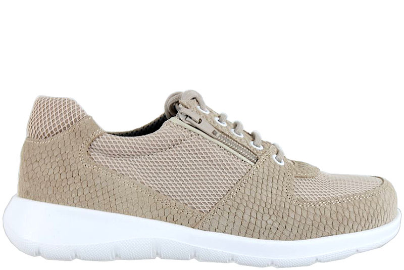 NEW FEET SKO I BEIGE PRÆGET RUSKIND
