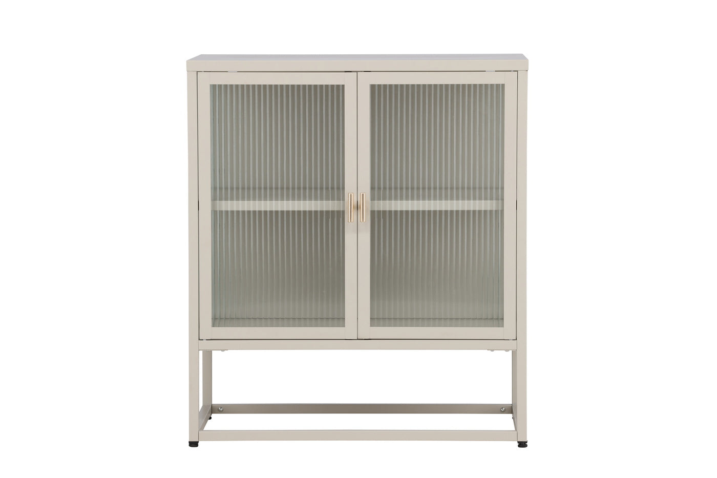 FjÃ´rd - Dressoir Beige Metaal|Glas - 70x40x80cm - Garis