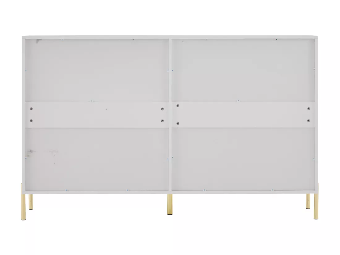Buffet 160x35x100cm - 4 portes - en panneaux de particules - Blanc
