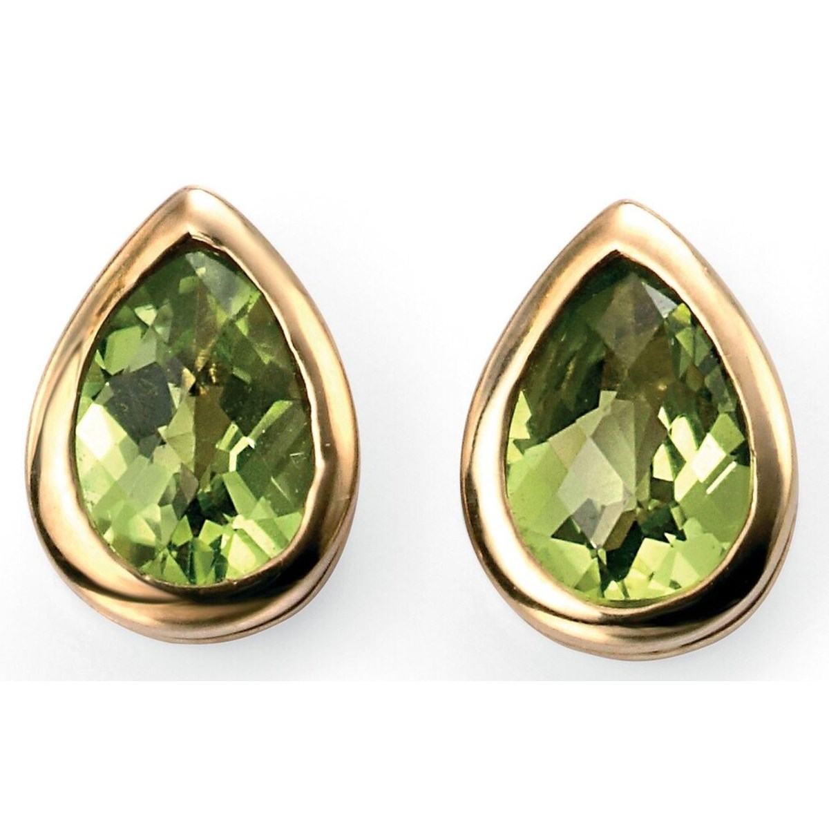Boucle d'oreille péridot en Or 375/1000