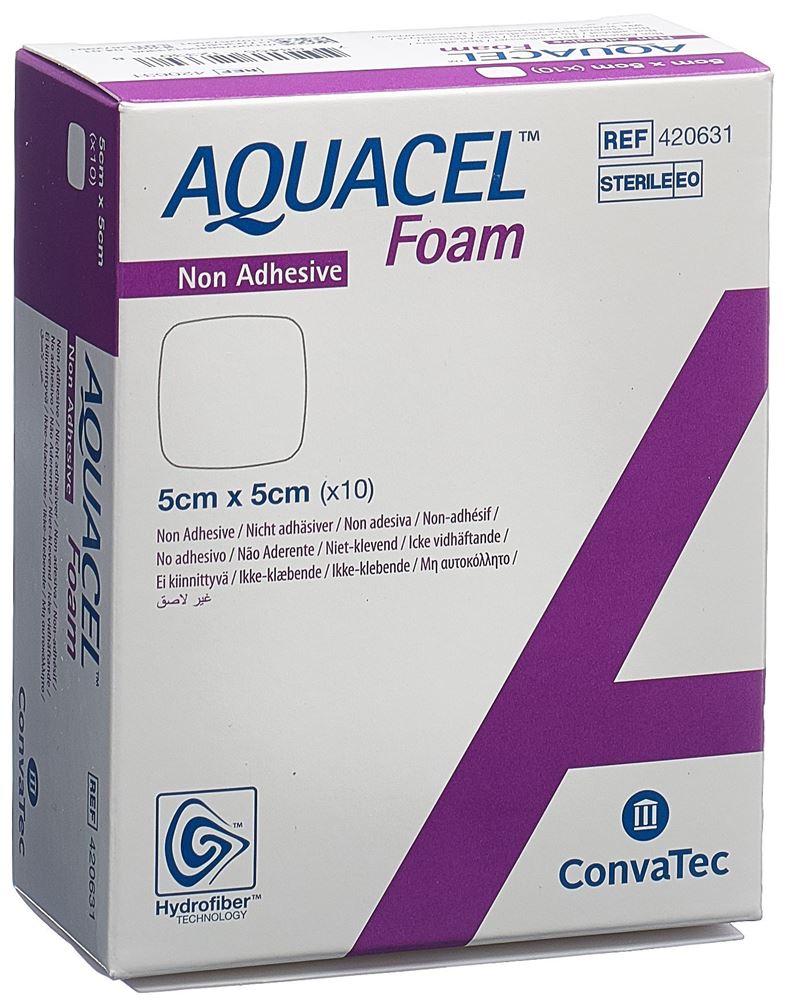 Aquacel Schaumverband nicht-adhäsiv 5x5cm 10 Stk