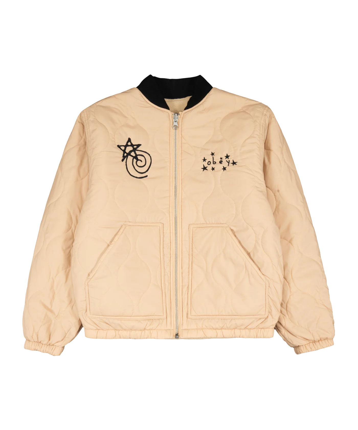 Obey Baseline Quilted Jacke Beige