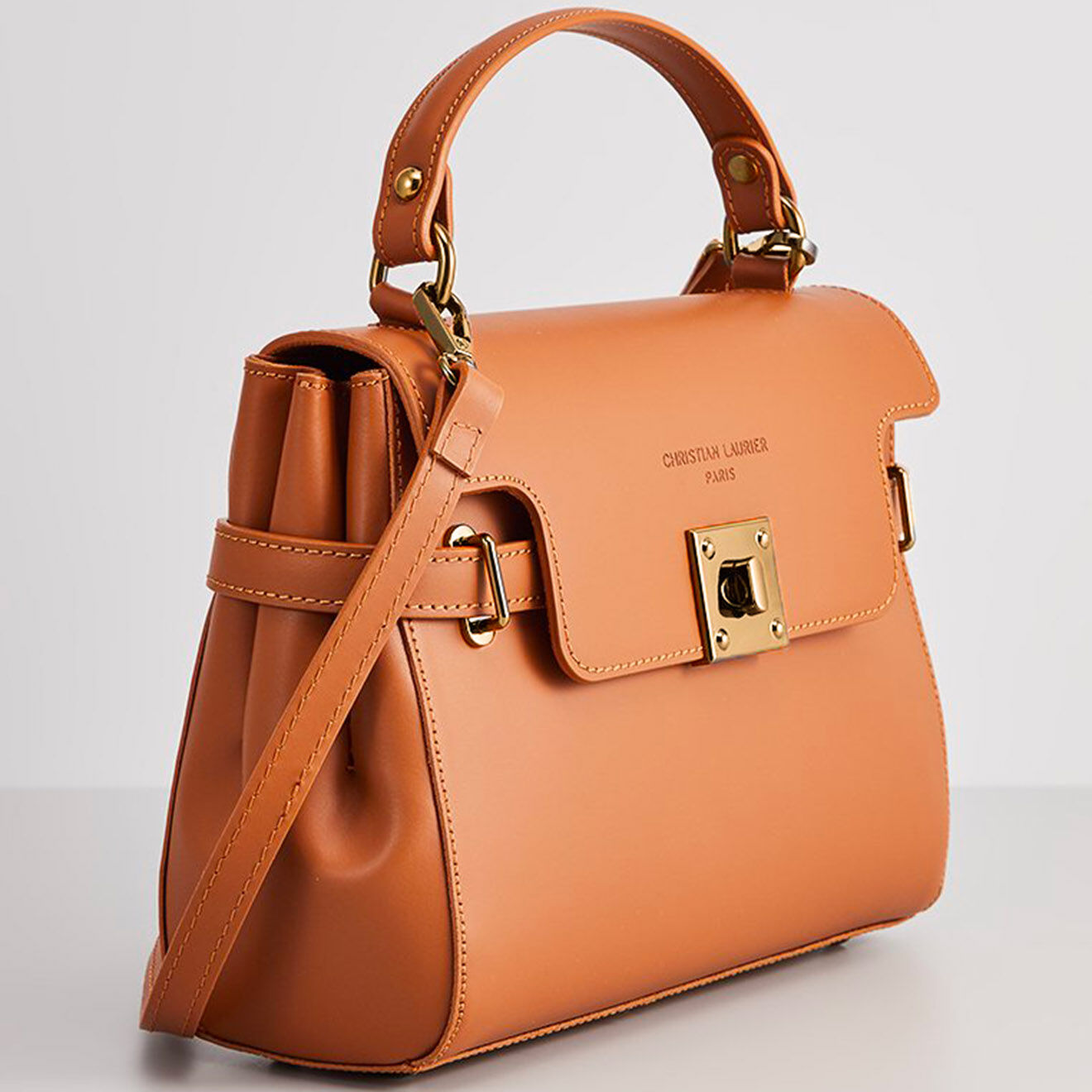 Christian Laurier Sac à main en Cuir Swang camel - 28x20x11 cm