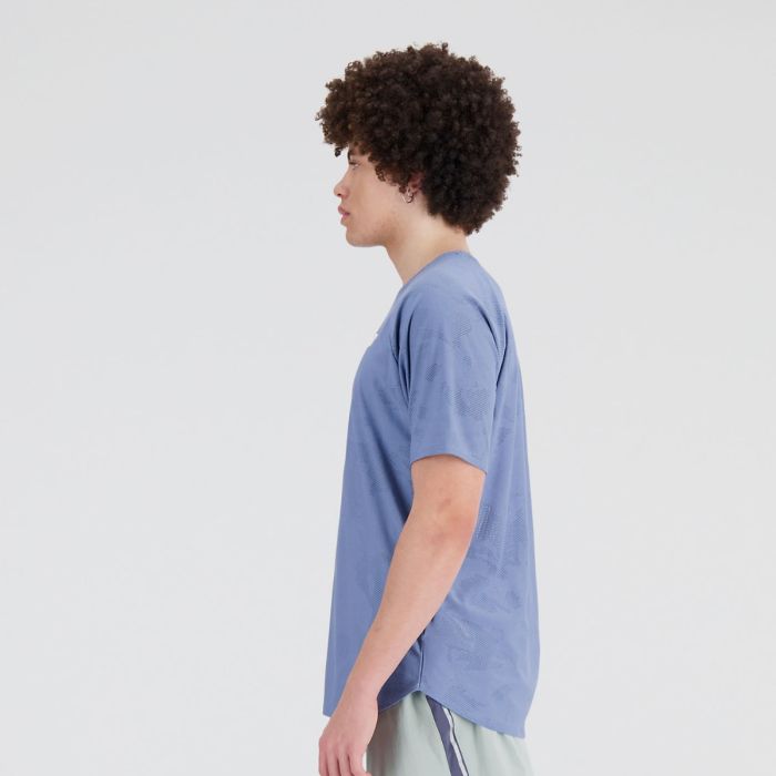 New Balance Herre T-shirts Speed Jacquard Short Sleeve Blå