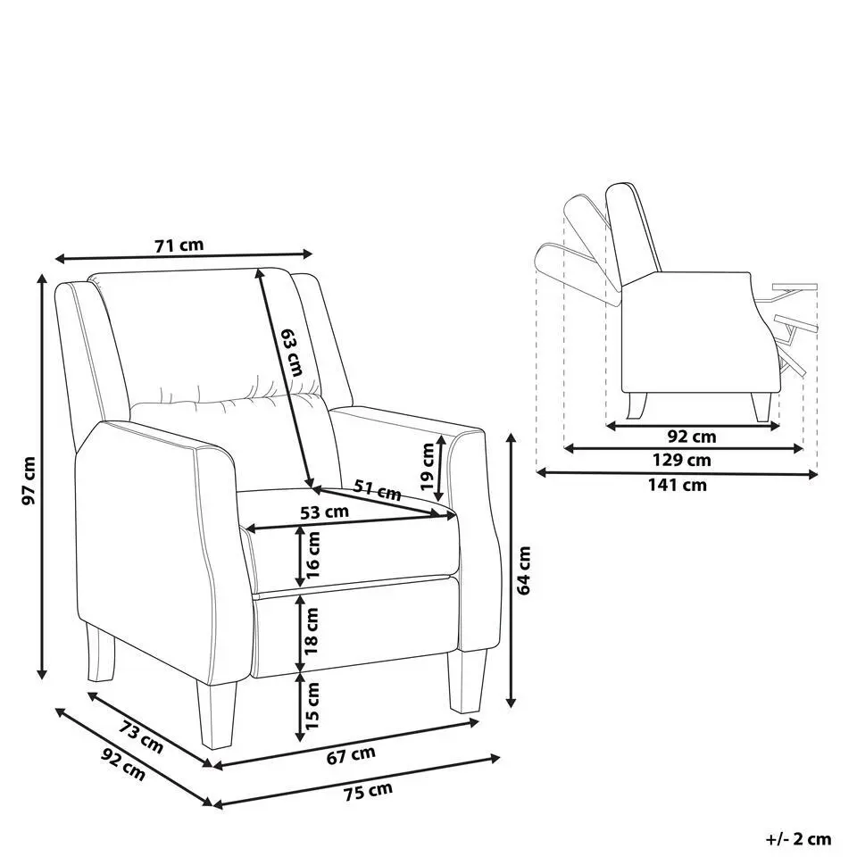 EGERSUND - TV-fauteuil - Groen - Fluweel