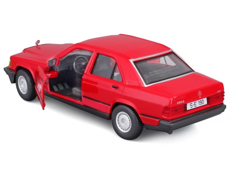 BBurago Mercedes Benz 190E 1987 Rot 1:24 Sammlermodell im Massstab 1:24