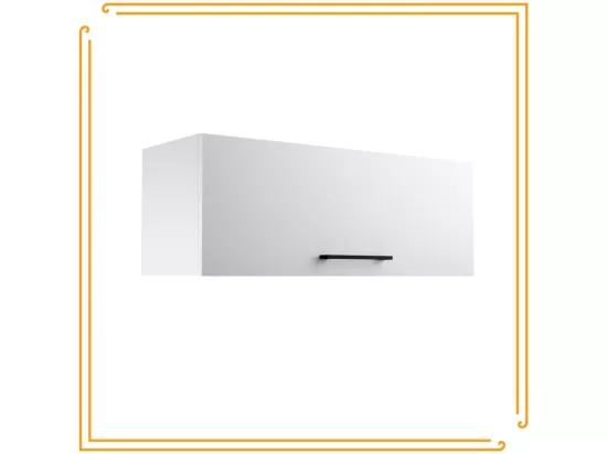 Armoire de salle de bain suspendue horizontale de 80 cm Pawlacz avec étagère blanche et noire.