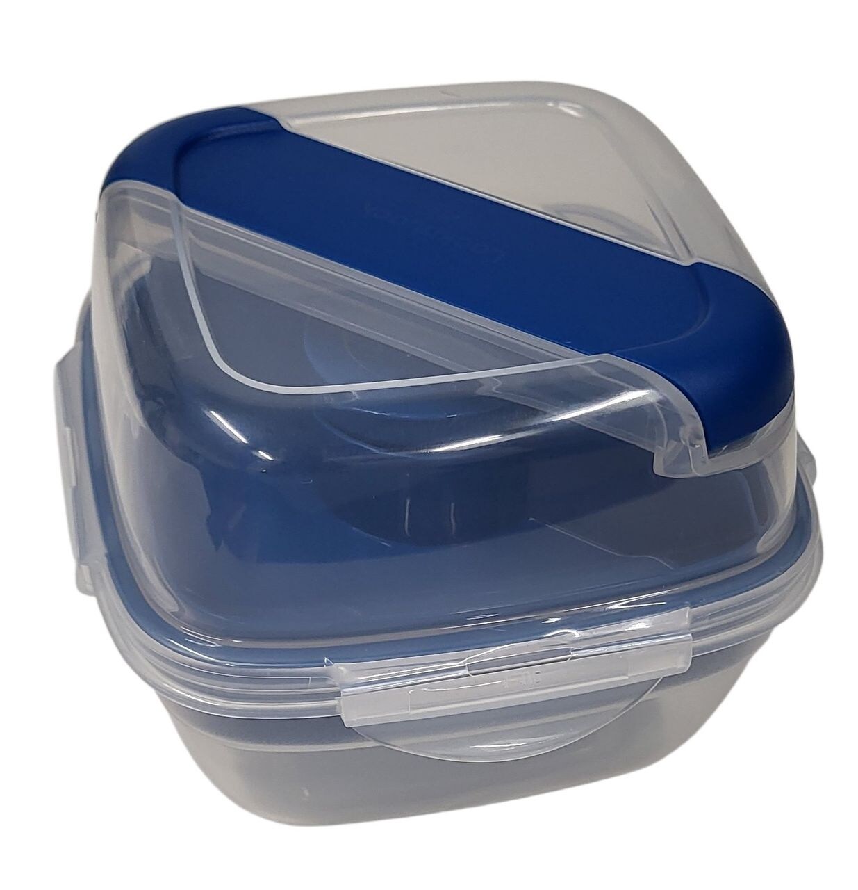 To go Salatbox 3 in1 Salatbox-Set Messer Gabel Saucenbehälter blau