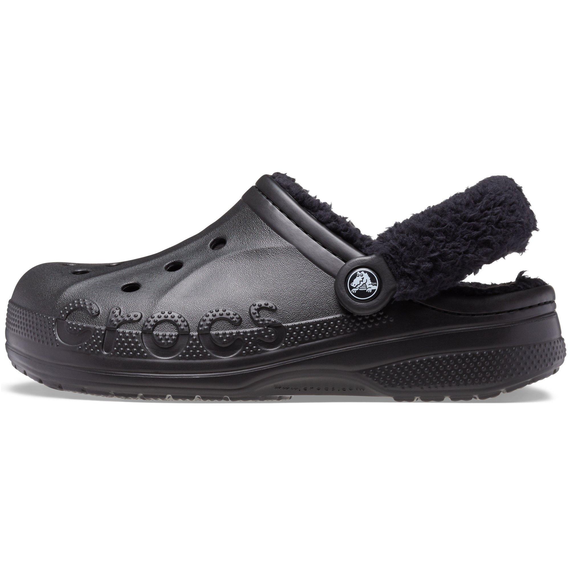 Crocs Baya Lined Fuzz Strap Clogs Womens