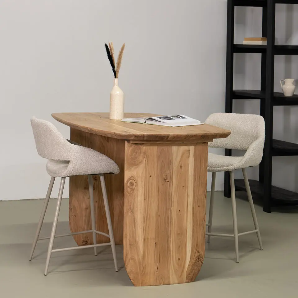 Countertafel Deens Ovaal 150cm - Naturel Acaciahout - Steve