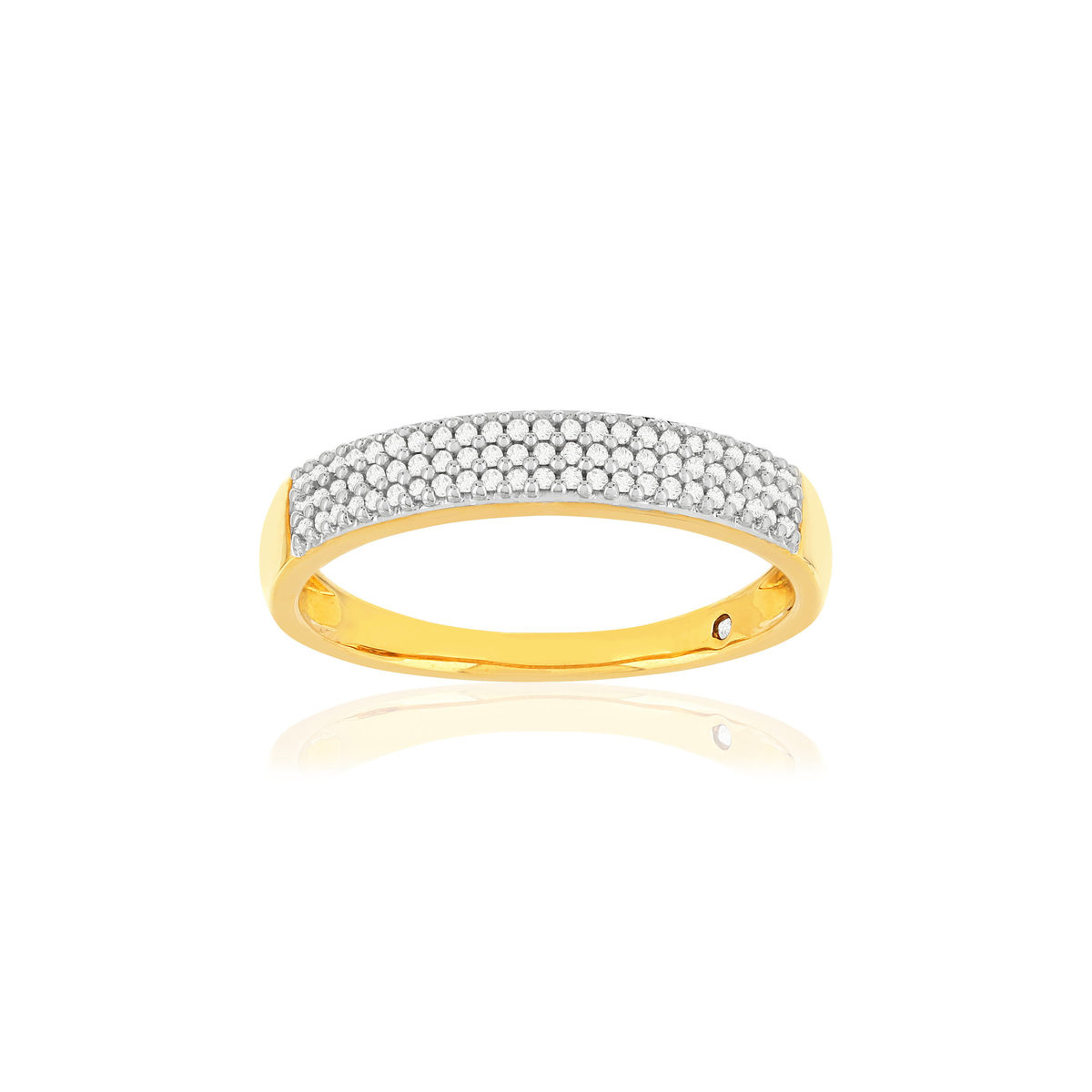 Bague or 375 2 tons diamants
