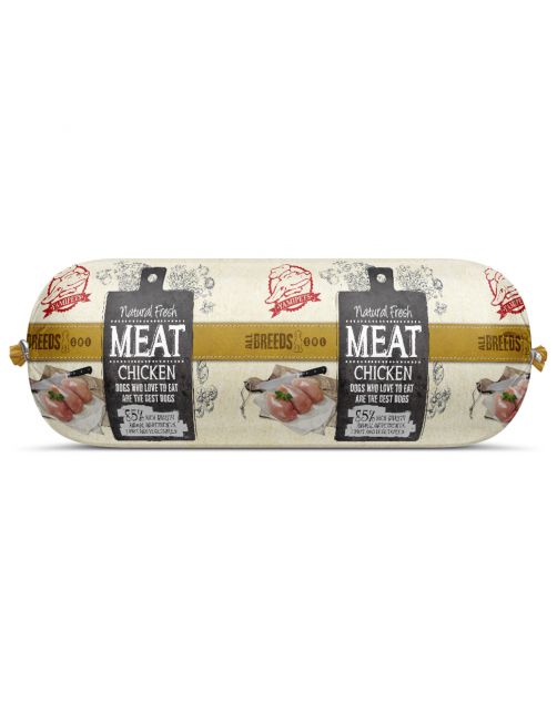 Natural Fresh Meat All Breeds Dog Worst Kip - Hondenvoer