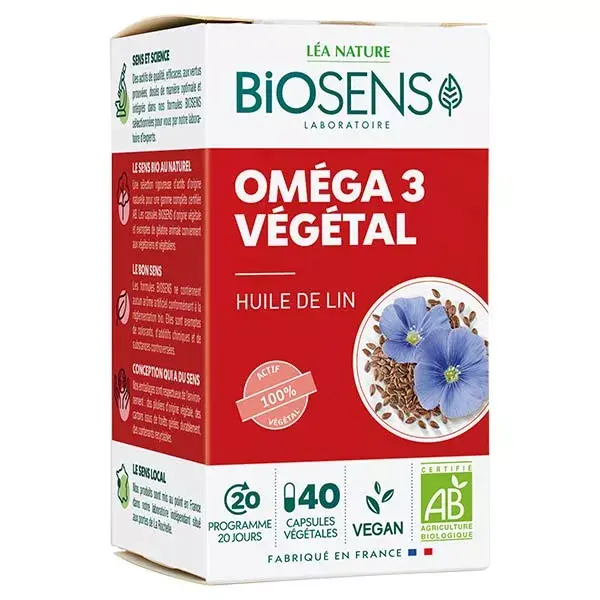 Biosens Ômega 3 Orgânico à Base de Plantas - 40 Cápsulas