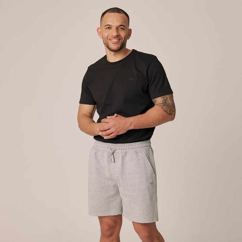 Sweatshorts Herren aus Bio-Baumwolle Hellgrau