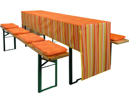 Biertentset, festivaltentset, 3-delig: tafel 220 x 70 cm, banken 220 x 25 cm, sparrenhout, natuurlijk groen