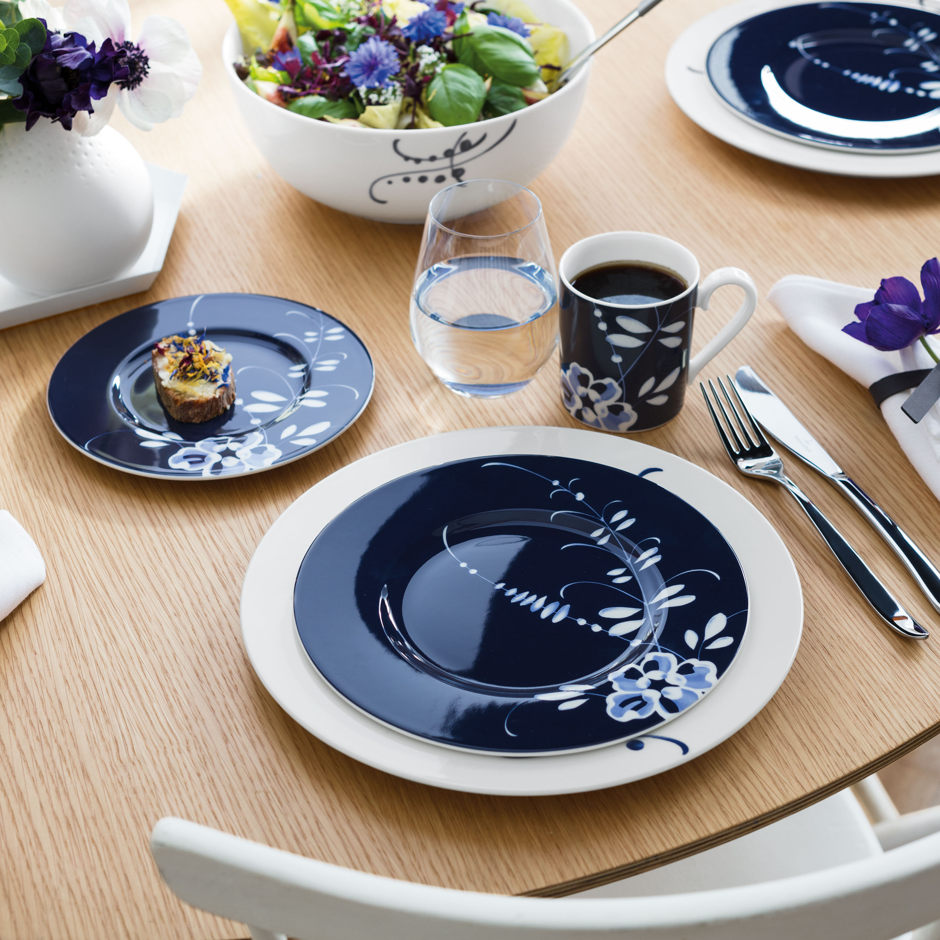 Vieux Luxembourg Bread plate Blue, 7.1'', Premium Porcelain