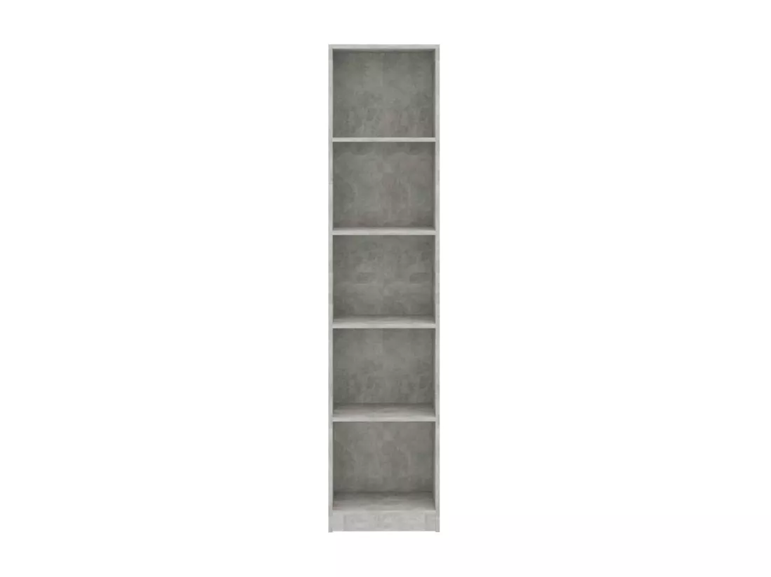 Bibliothèque à 5 niveaux Gris béton 40x24x175 cm Aggloméré