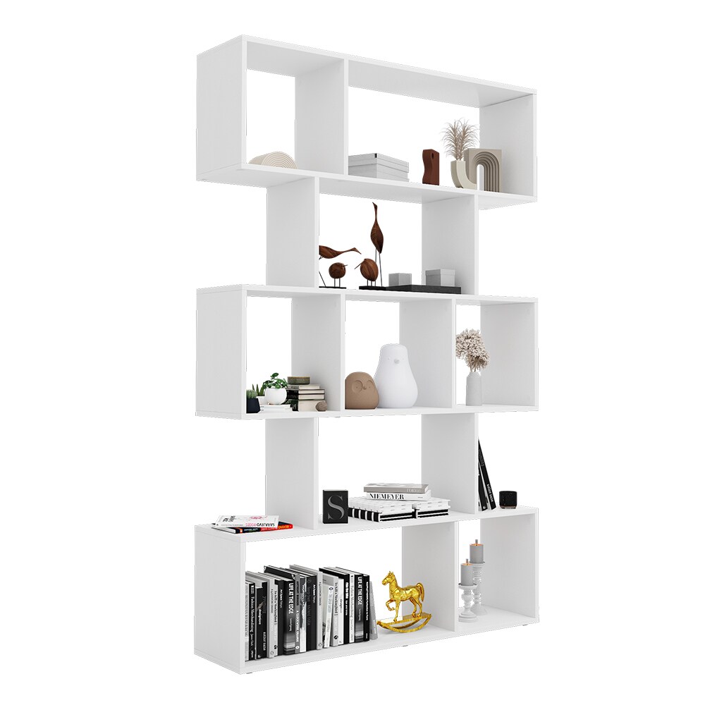 Vicco Raumteiler Aramis Weiß 106 x 161,5 cm, Standregal, Stufenregal stehend
