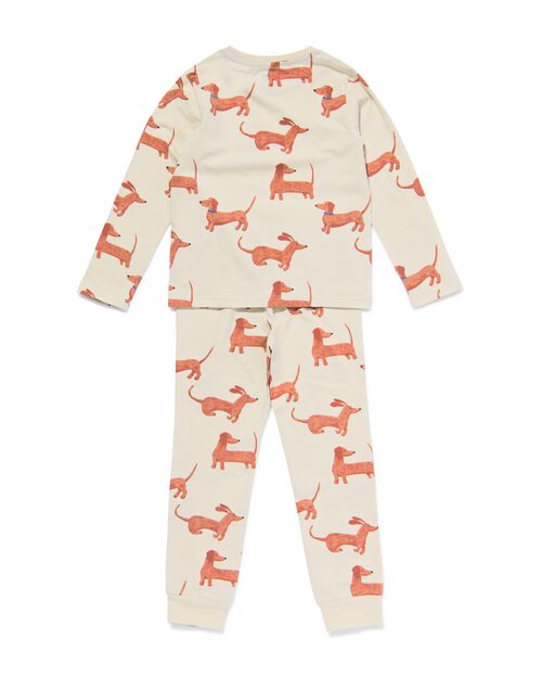 pyjama coton stretch extensible avec chien pour enfant beige