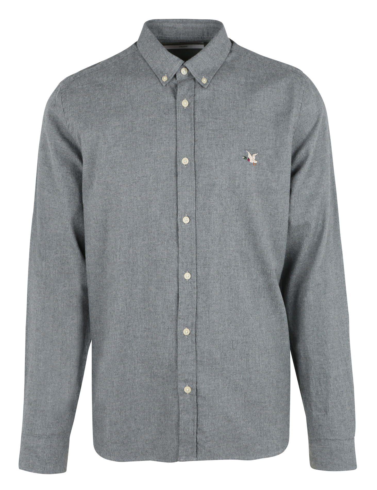 PARIS - Chemise droite col classique en coton mélangé| Gris