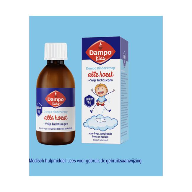 Dampo Kids Kindersiroop Alle Hoest + Vrije Luchtwegen Suikervrij 120 ML