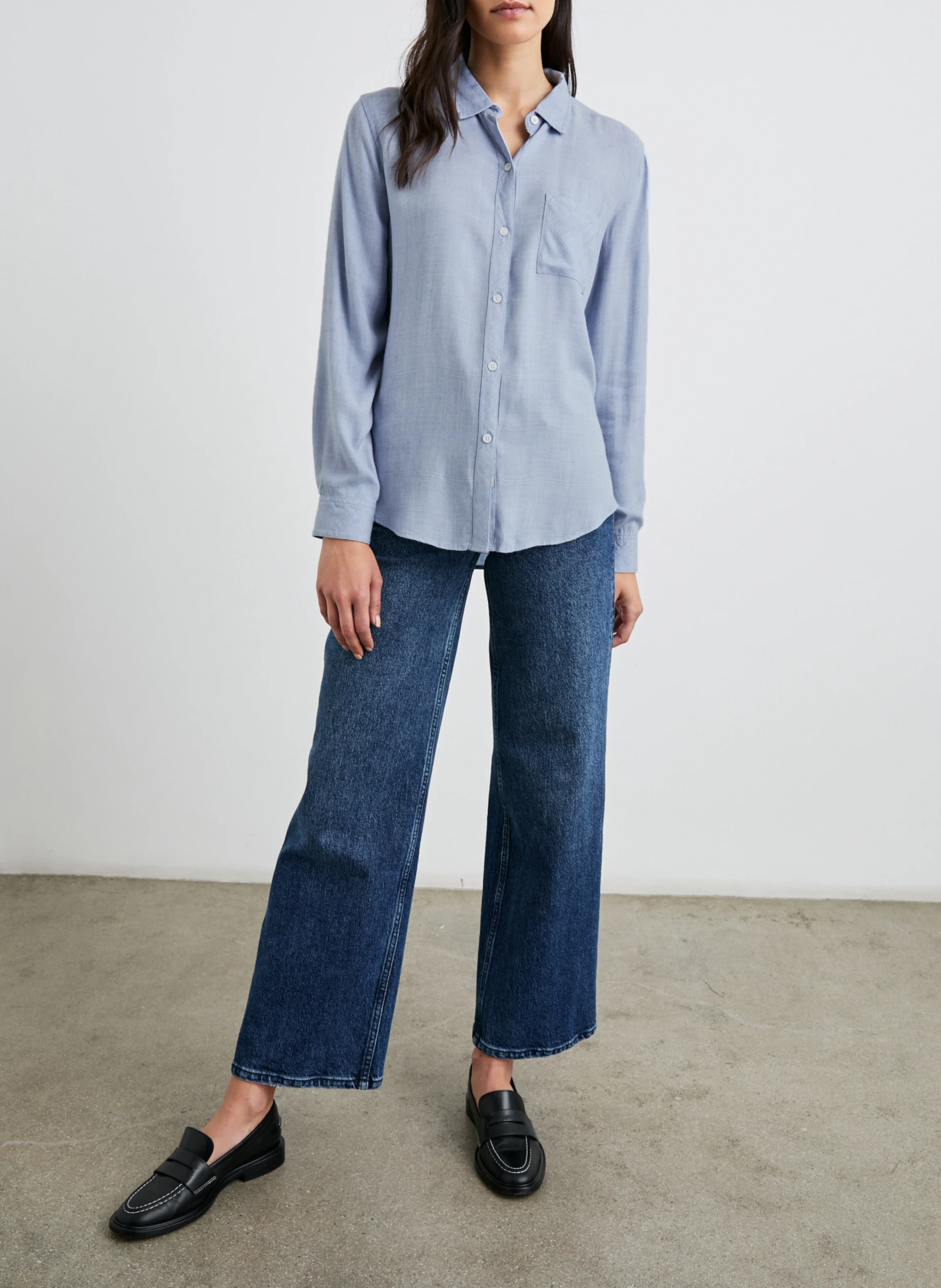 HUNTER - Chemise droite à carreaux | Bleu
