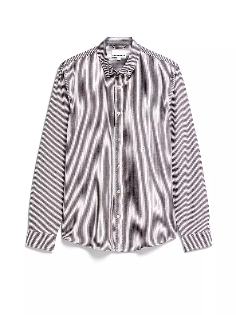 ARMEDANGELS Hemd Casual Fit QUAASA STRIPES braun