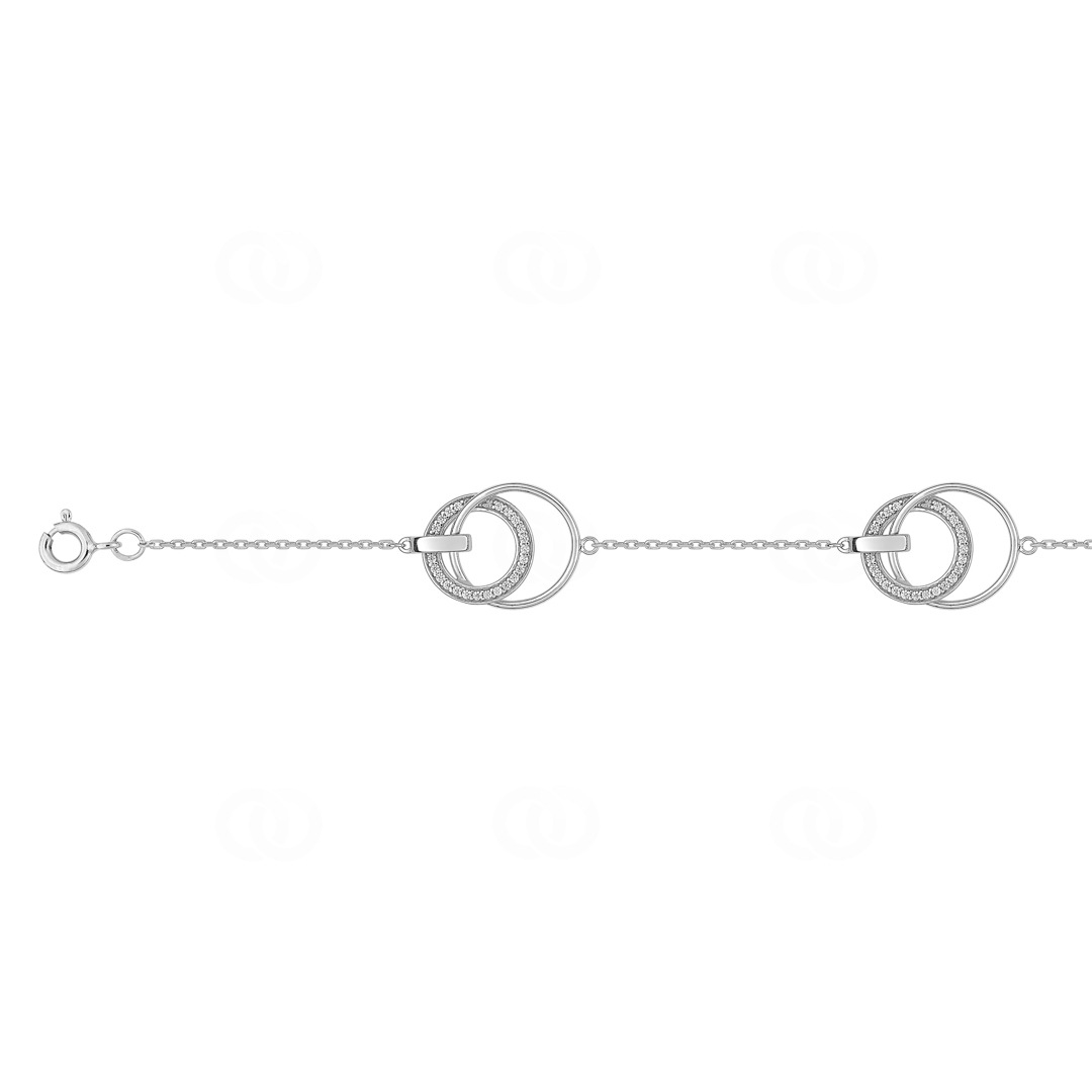 Armband 925 Silber rhodiniert mit Zirkonia 18cm
