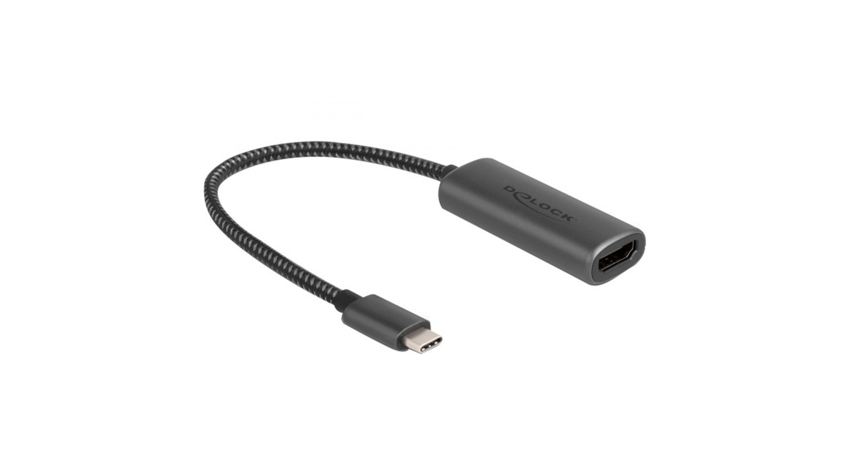 DeLOCKUSB-C (male) > HDMI (female) (DP Alt Mode) adapter  (Grijs, 0,2 meter)