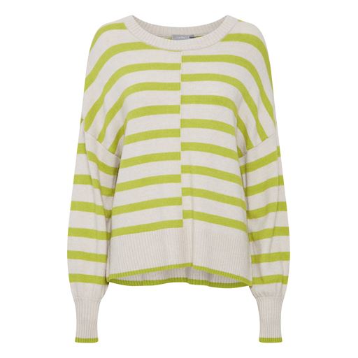 Fransa Stribet Striktrøje, Dark Citron Mix, XL
