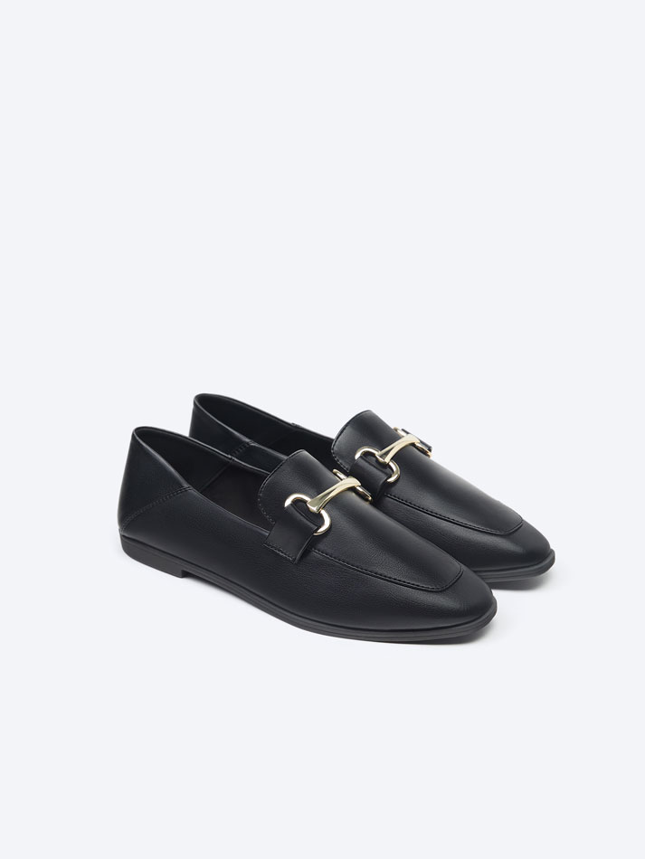 Mocassim plano e macio - Preto