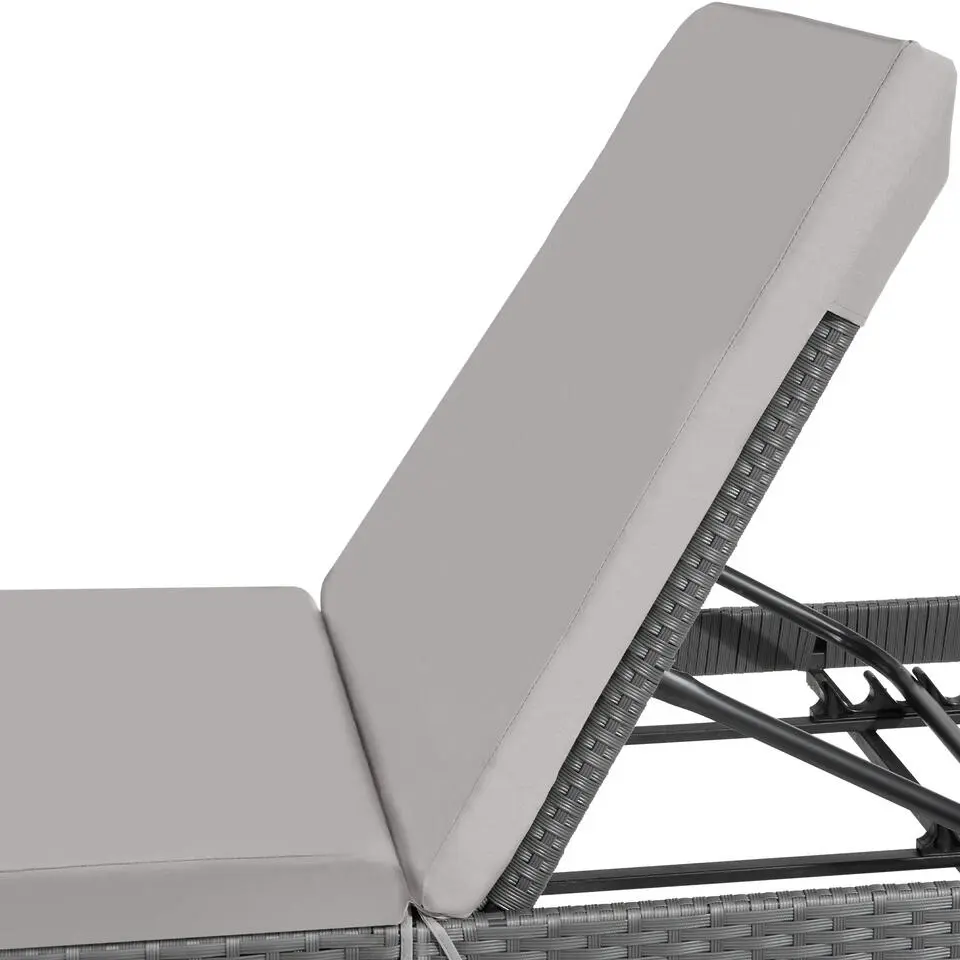 tectake Wicker ligbed Sofia, Grijs