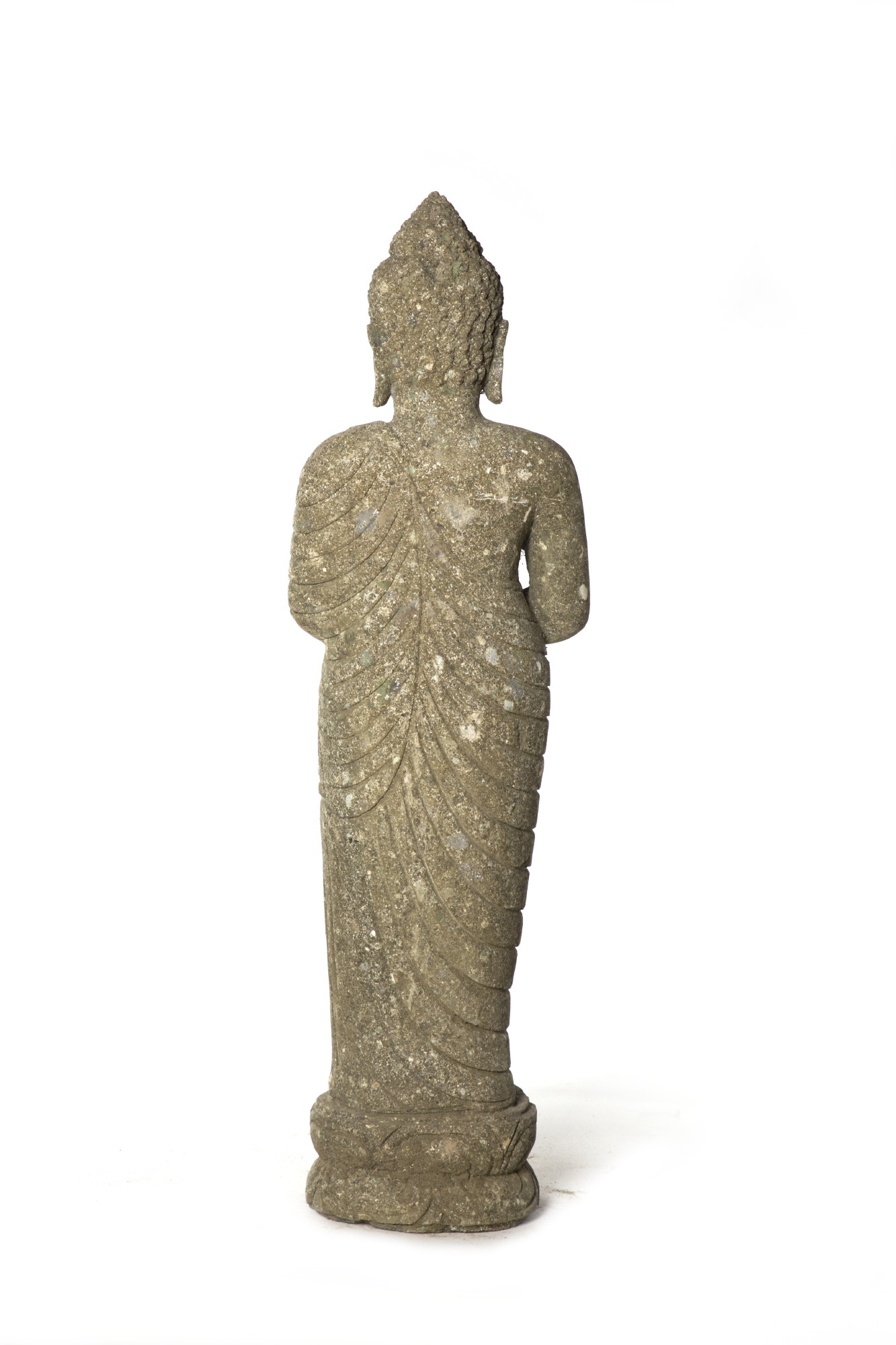Naturstein 'Buddha' Behälter, grau, T 25 cm, B 40 cm, H 125 cm von fischer's lagerhaus