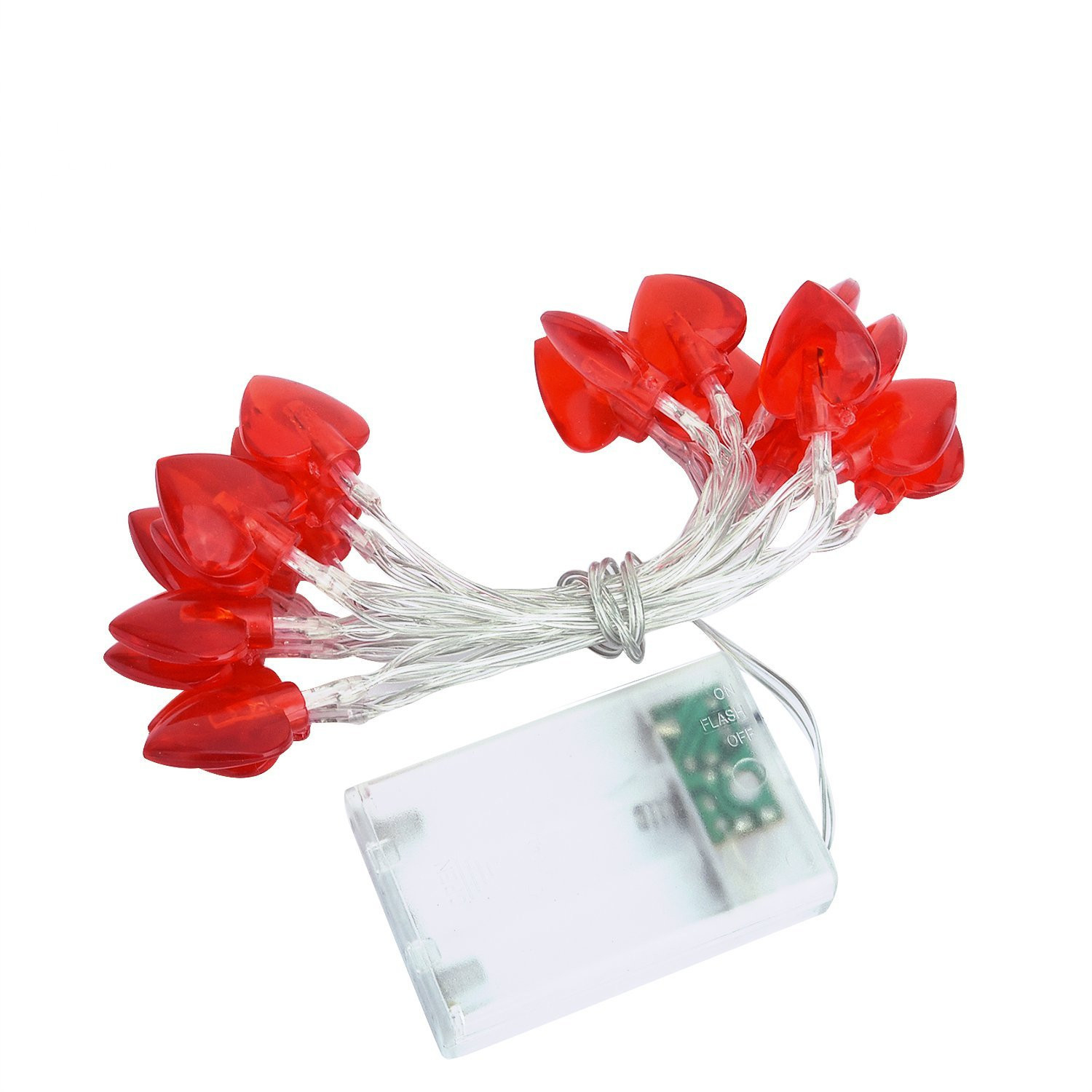 (3m) 30 LED's Romantische Party Deko Lichterkette Herz Beleuchtung für Hochzeit / Valentinstag / Muttertag (Batteriebetrieben) - Rot