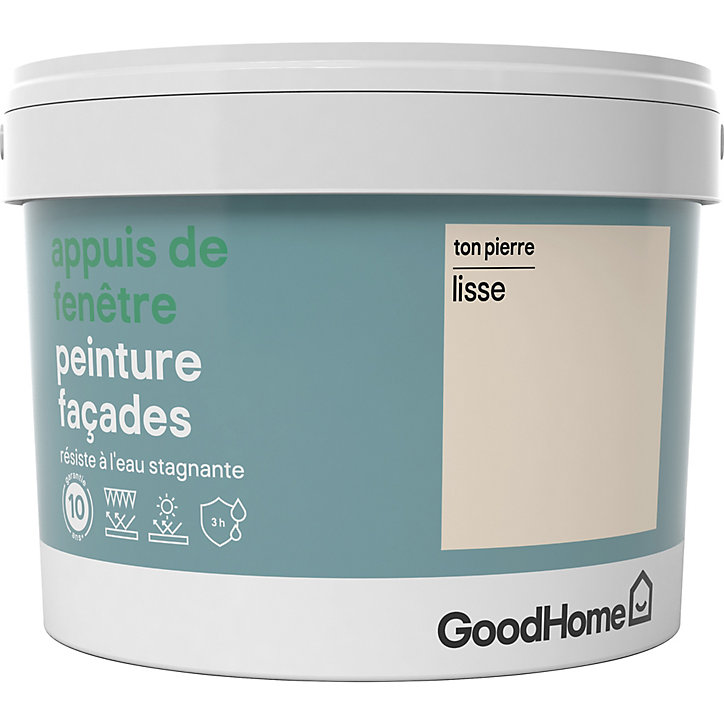 Peinture extérieure appuis de fenêtre GoodHome ton pierre 2,5L
