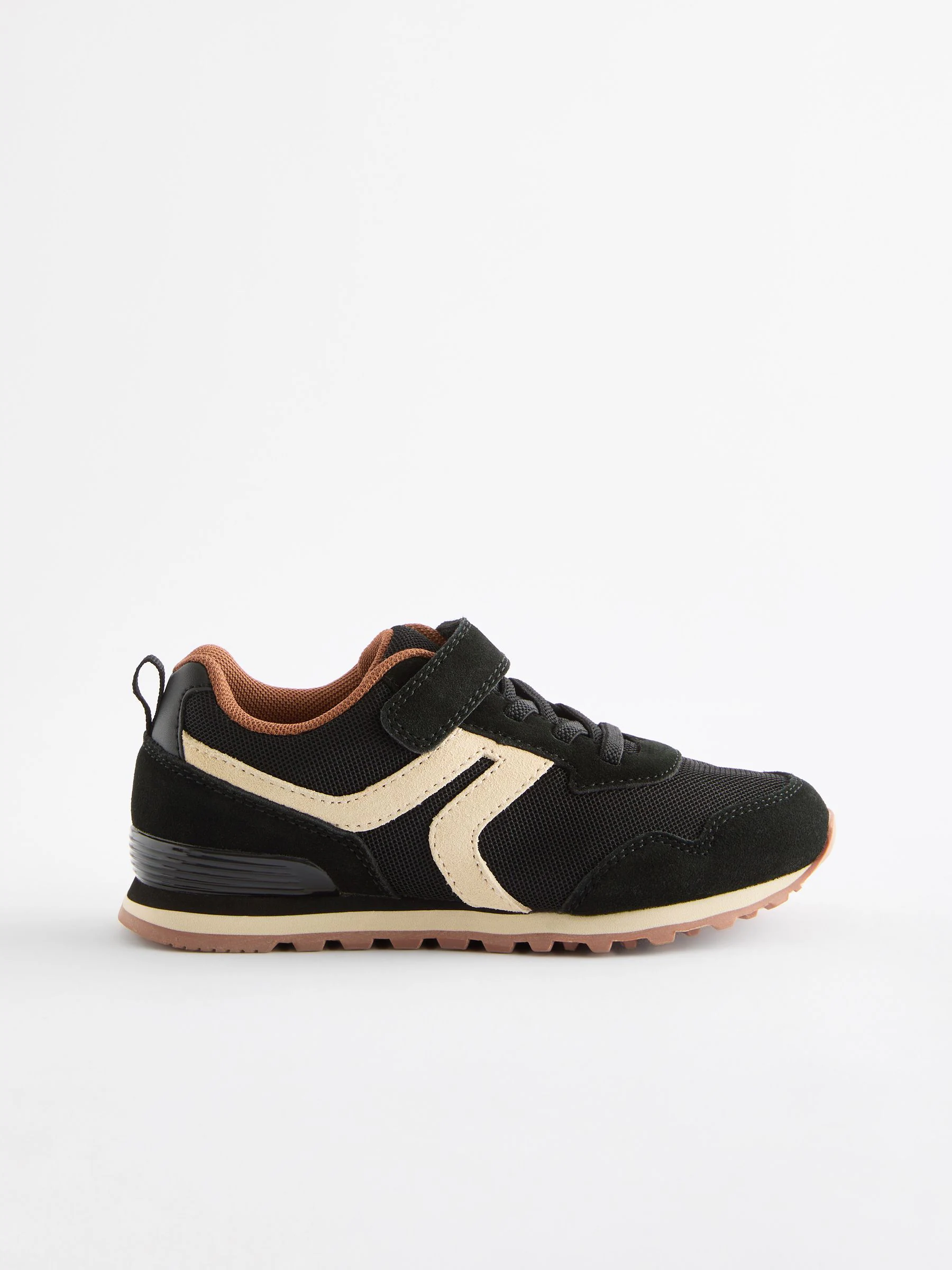 Zwart - Sneakers met één bandje en elastische veters