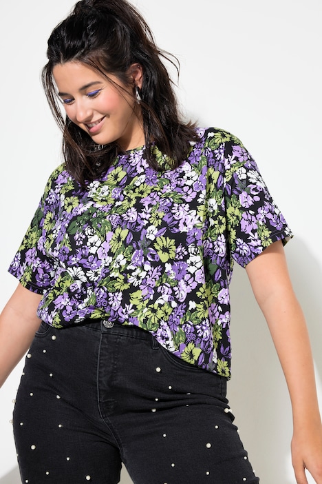 T-Shirt, oversized, Flower-Print