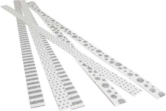 Strimler Selvklæbende Sølv Motiver 15X420Mm 6Stk. - Syrefri