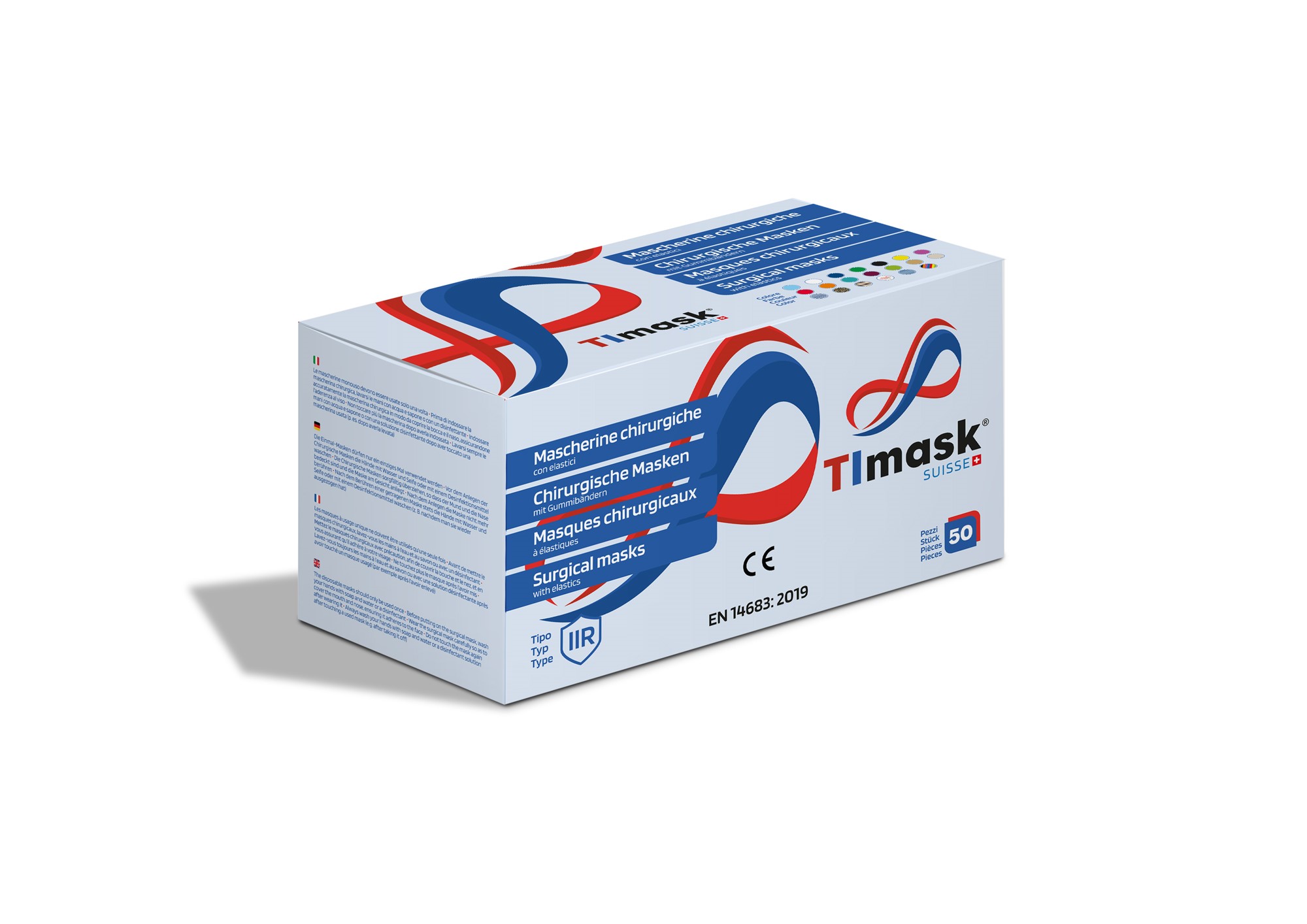 Timask Einweg-Medizinmaske<br>20 Stück, Typ IIR schwarz