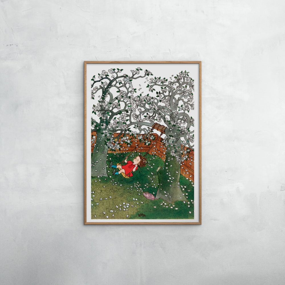 Køb Poster & Frame Astrid Lindgren - Swing - Lotta On Troublemaker Street