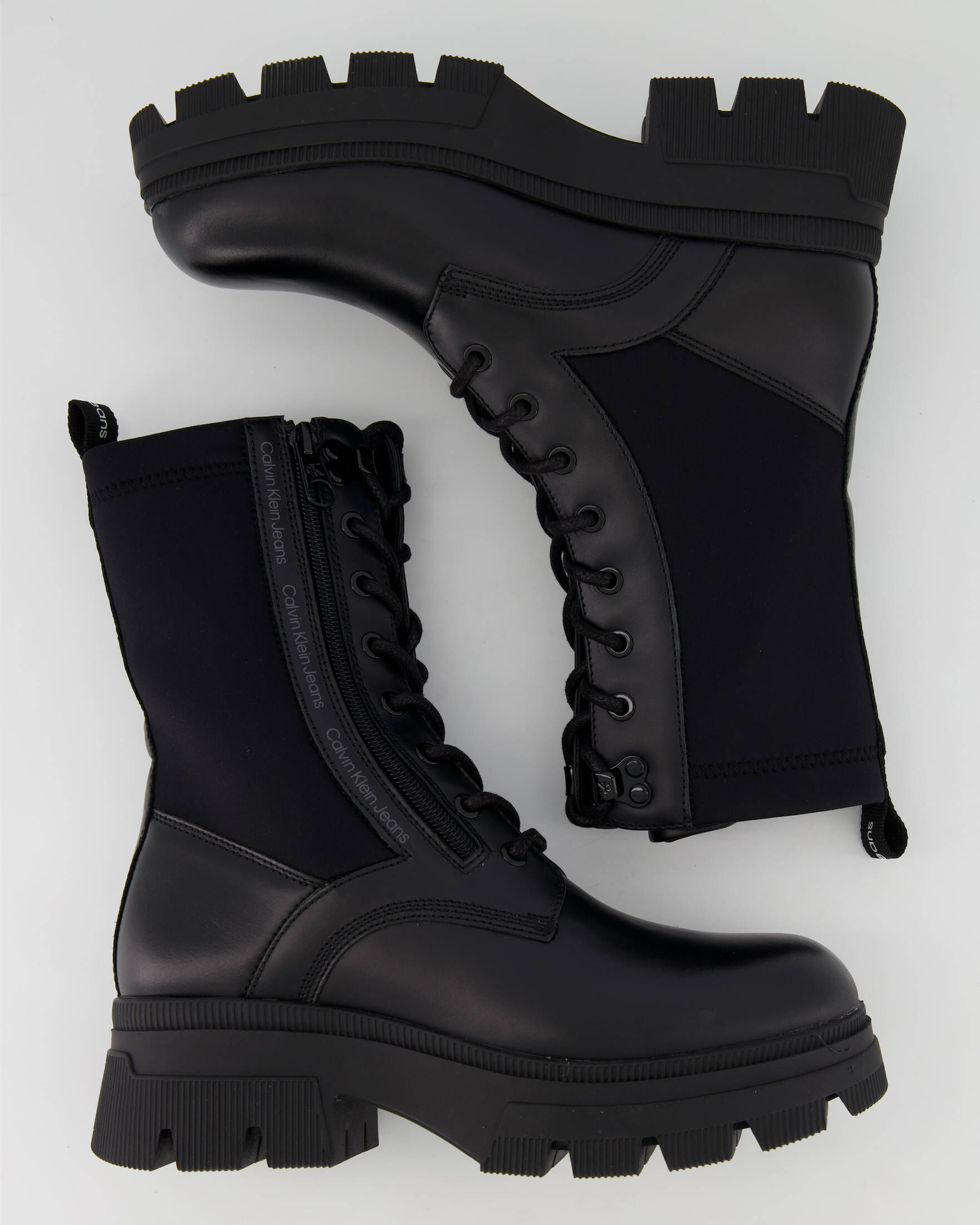 CALVIN KLEIN JEANS| Damen Schnürstiefeletten CHUNKY COMBAT LACEUP ZIP