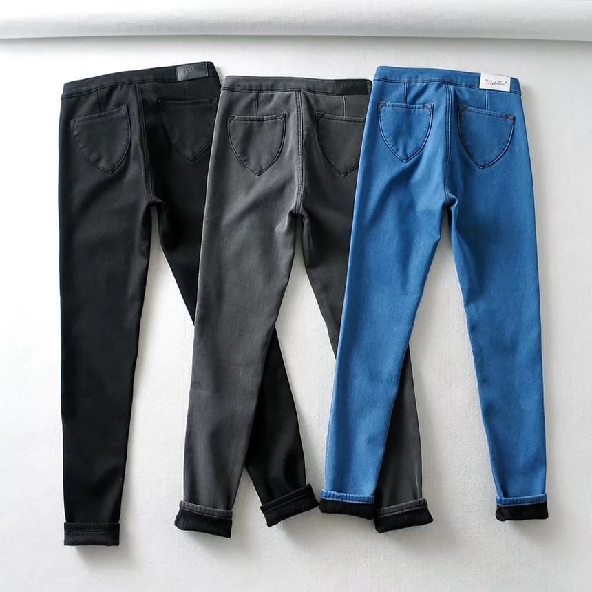 Reknovine - Lage taille fleece gevoerde jeggings