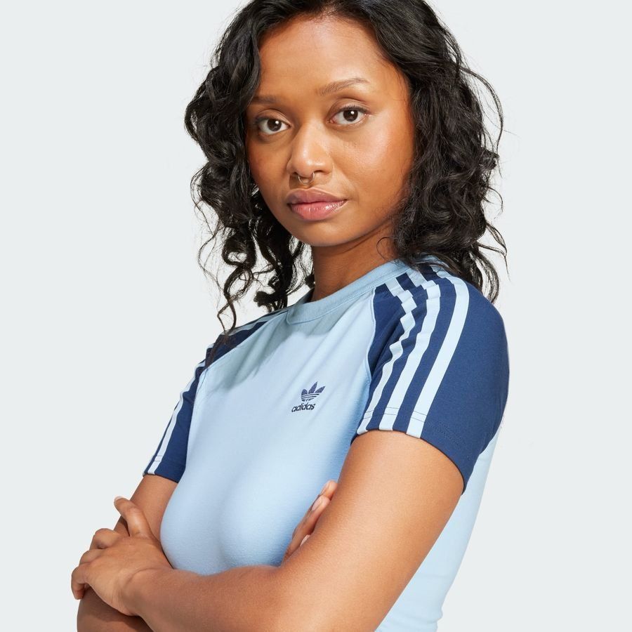 Adidas Original T-shirt slim manches raglan 3 bandes Adicolor