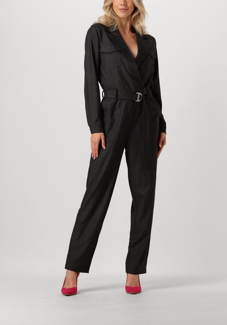 zwarte aaiko jumpsuit jessie pinstripe vis 548