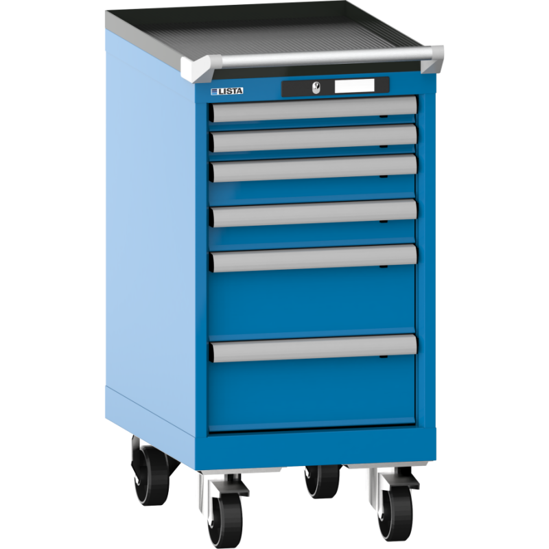 Armoire à tiroirs Lista 18 x 27E  H 84 x L 41,1 x P 57,2 cm 6 tiroirs, roues Ø 10 cm Key Lock